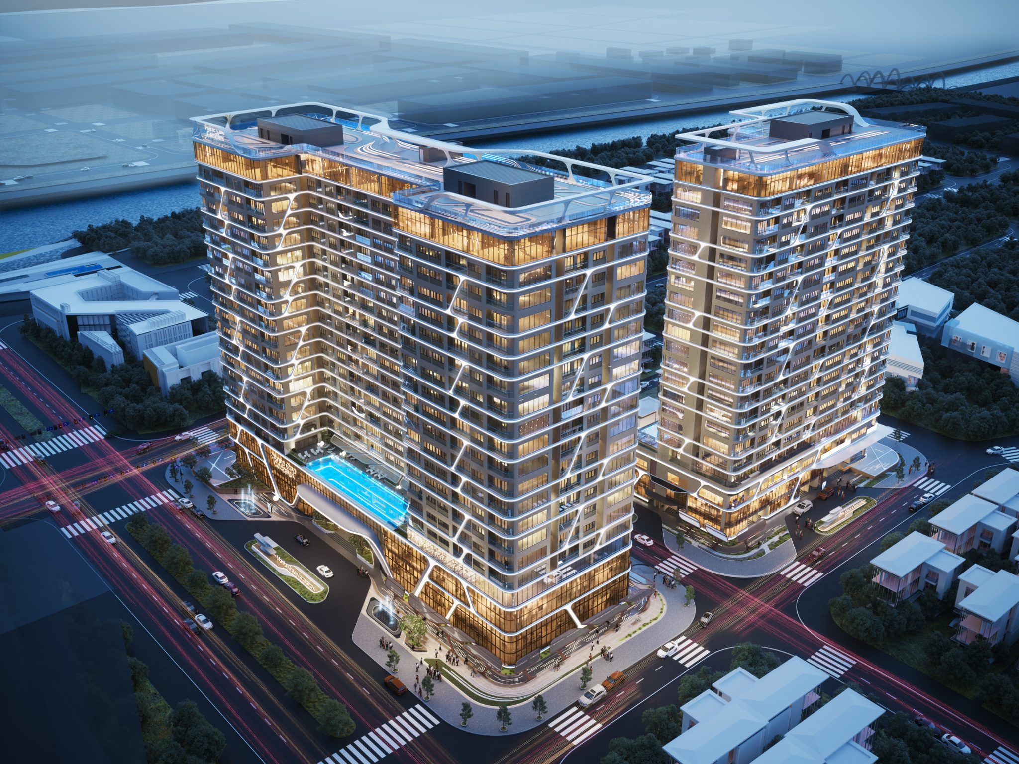 Phối cảnh view nhìn từ trên cao của căn hộ Regal Complex Đà Nẵng