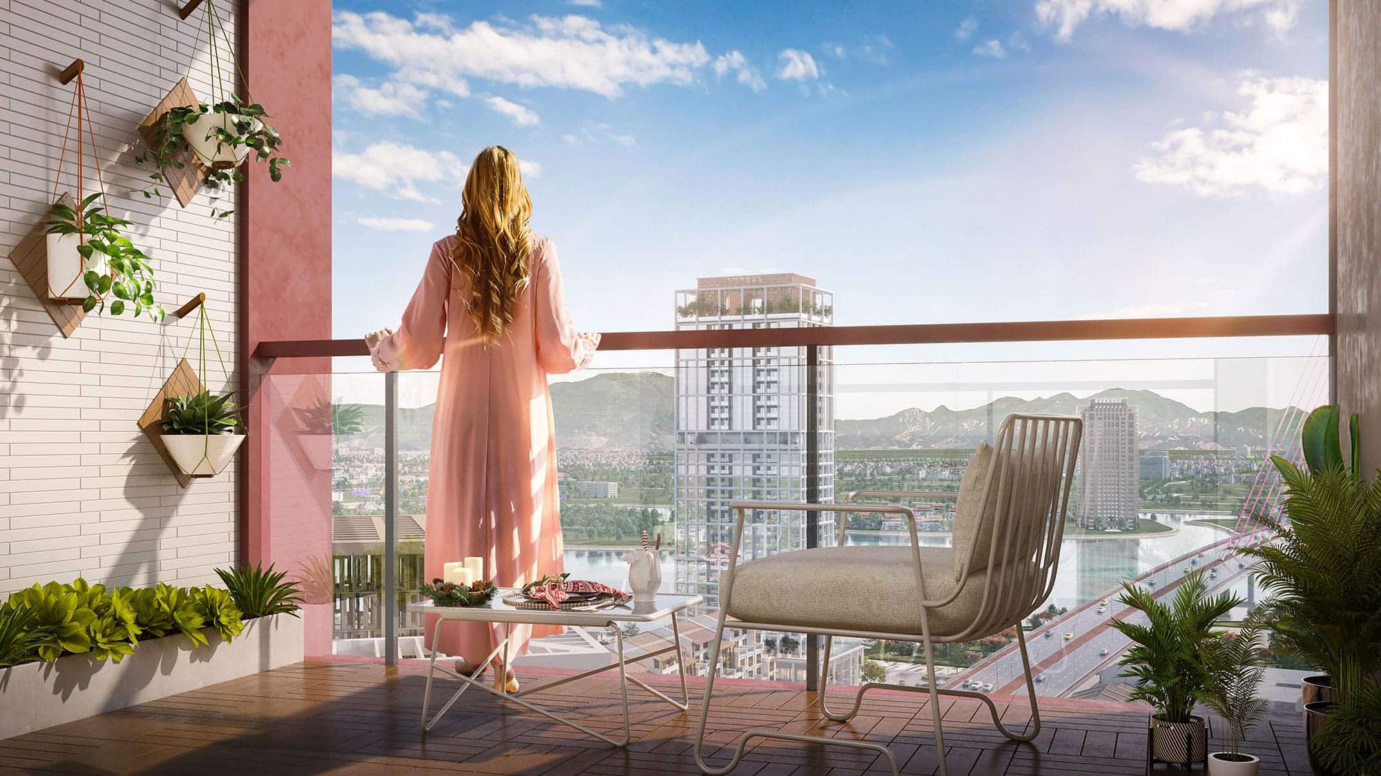 Hình ảnh phối cảnh nội thất căn hộ Sun Cosmo Residence Đà Nẵng được phát triển bởi Sun Group