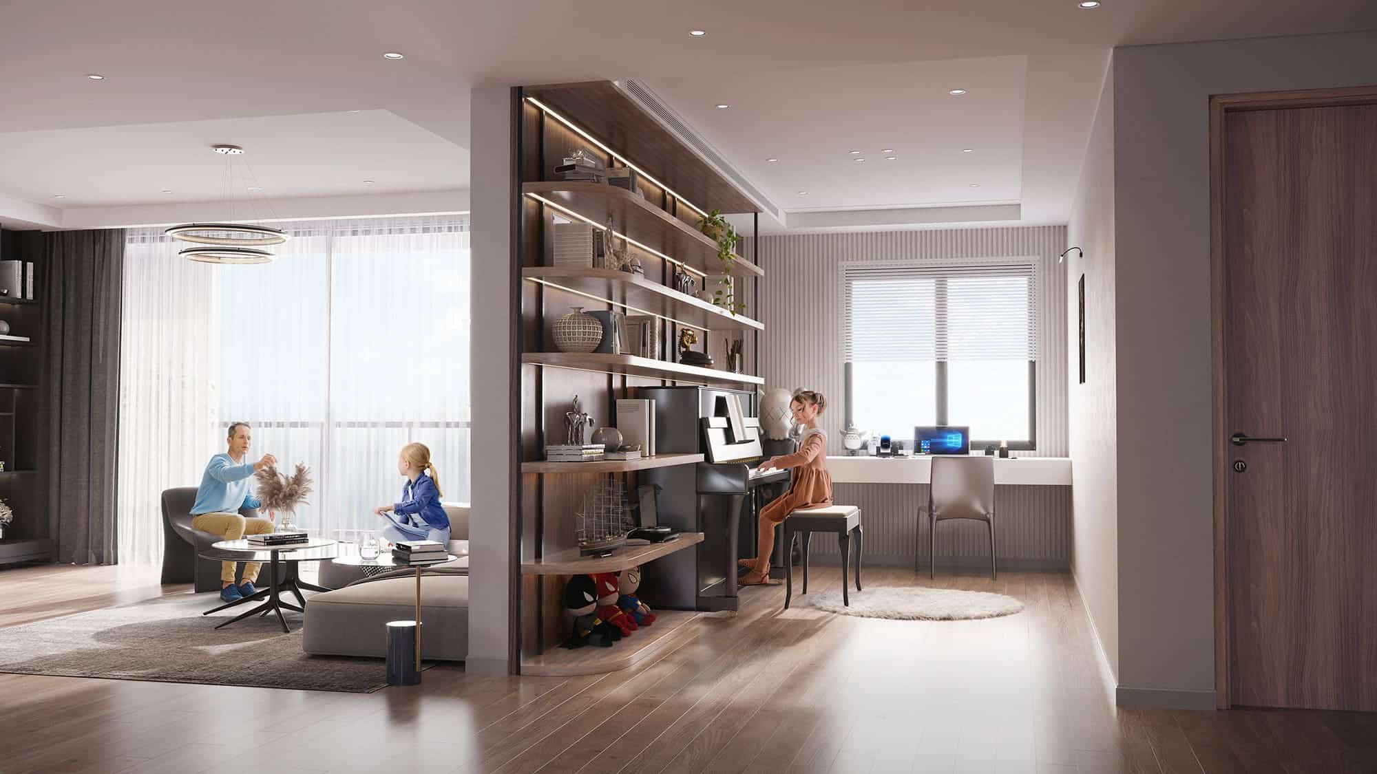 Hình ảnh phối cảnh nội thất căn hộ Sun Cosmo Residence Đà Nẵng được phát triển bởi Sun Group