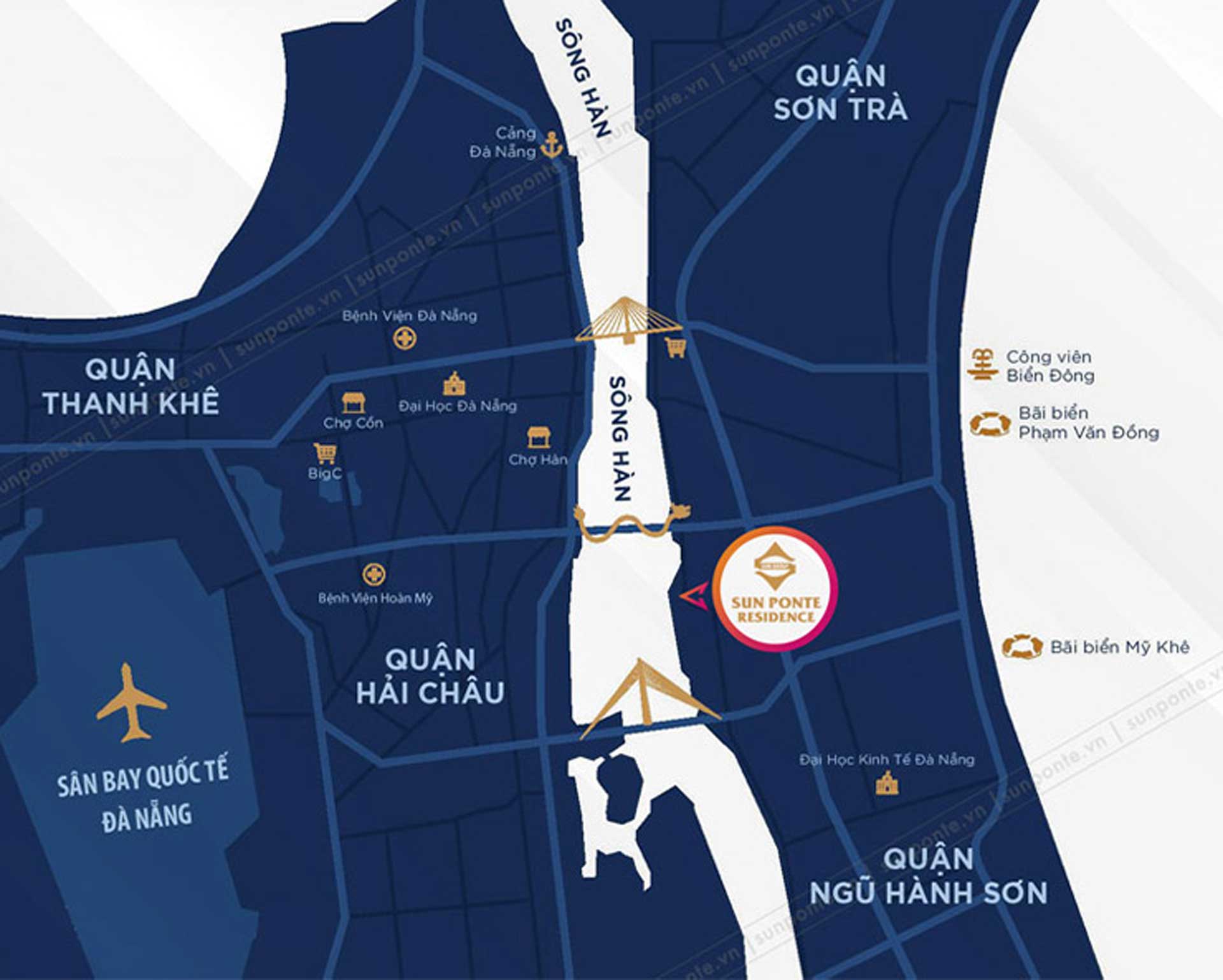 Vị trí căn hộ Sun Ponte Residence Đà Nẵng ở đâu, có đắc địa không