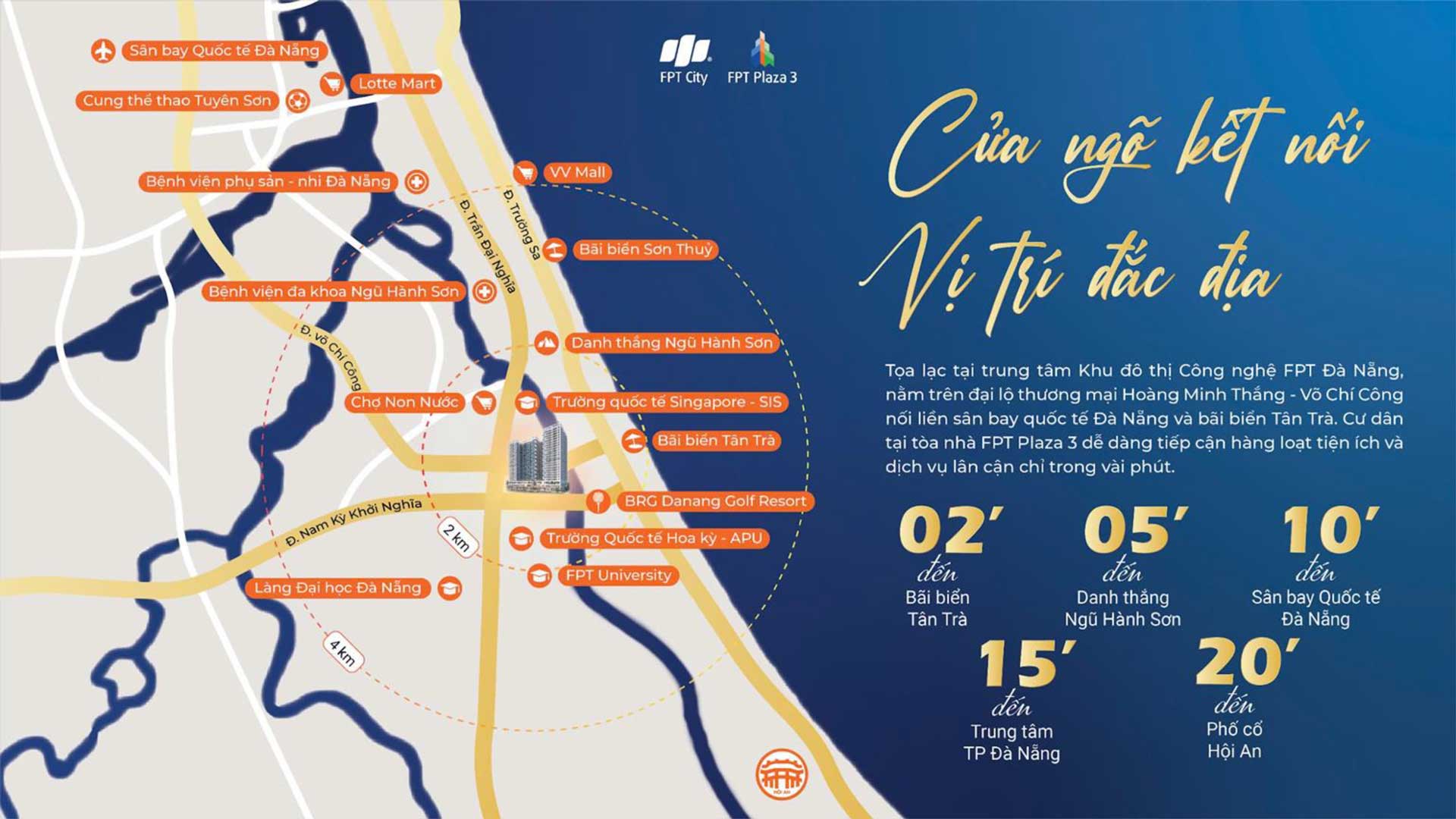 Khu đô thị FPT City có gì? 5 lý do để đầu tư Căn hộ, Đất nền, Biệt thự tại đây? 4 Vị trí khu đô thị FPT City Đà Nẵng - FPT Plaza 4, FPT Plaza 5