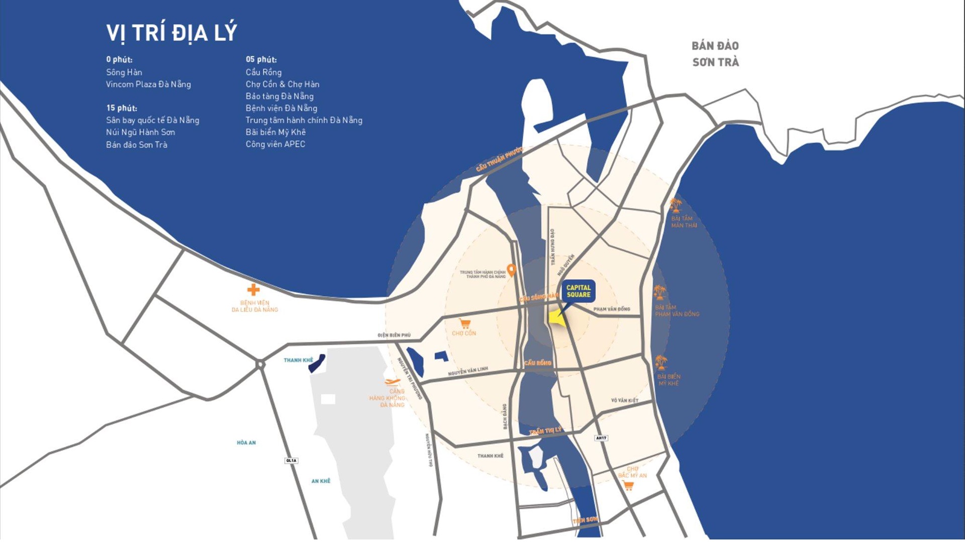Vị trí phân khu Sqaure District hay còn gọi là Capital Square 3 Đà Nẵng