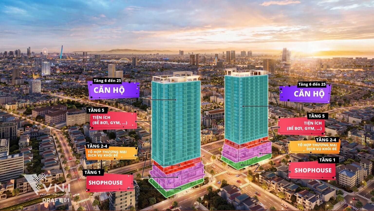 SUN COSTA RESIDENCE ĐÀ NẴNG | BẢNG GIÁ & CHÍNH SÁCH 26 Phân bổ tầng căn hộ Sun Costa Residence Đà Nẵng