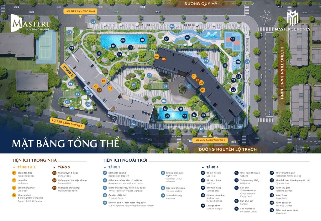 Căn hộ Masterise Đà Nẵng – Masterise Homes phát triển dự án The Estuary Đà Nẵng 21 Danh sách tiện ích tại Căn hộ Masteri Rivera Đà Nẵng với hơn 31 tiện ích