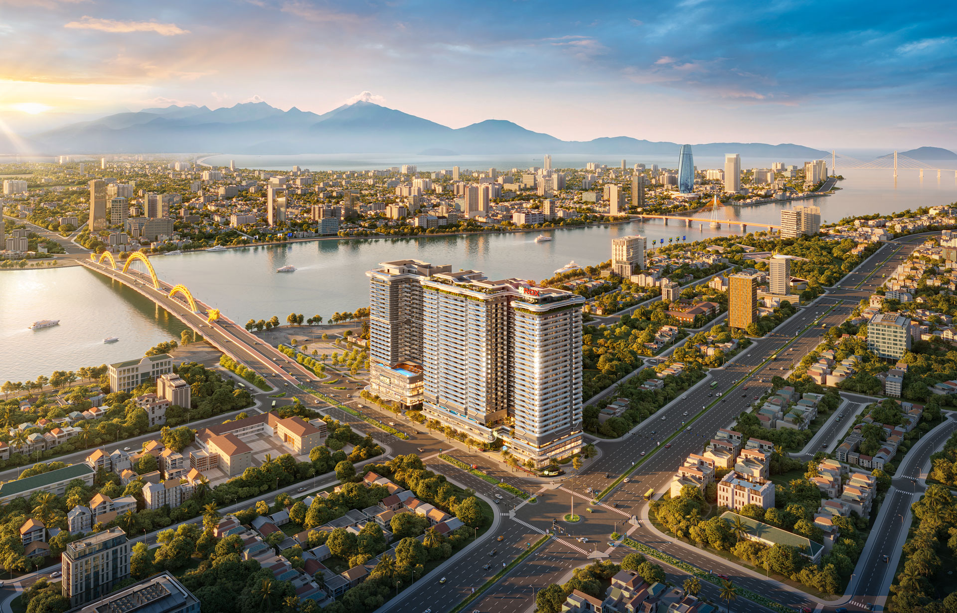 View Cầu Rồng Căn Hộ The Legend Đà Nẵng